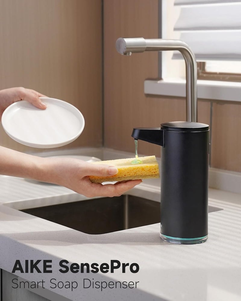 AIKE SensePro Automatic Soap Dispenser Type-C Rechargable, Stainless Matte Black Coating 12.8 fl.oz. for Liquid Soap - Image 2
